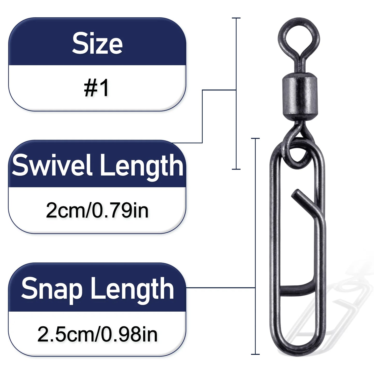 20pcs Speed Clip Snap Swivels