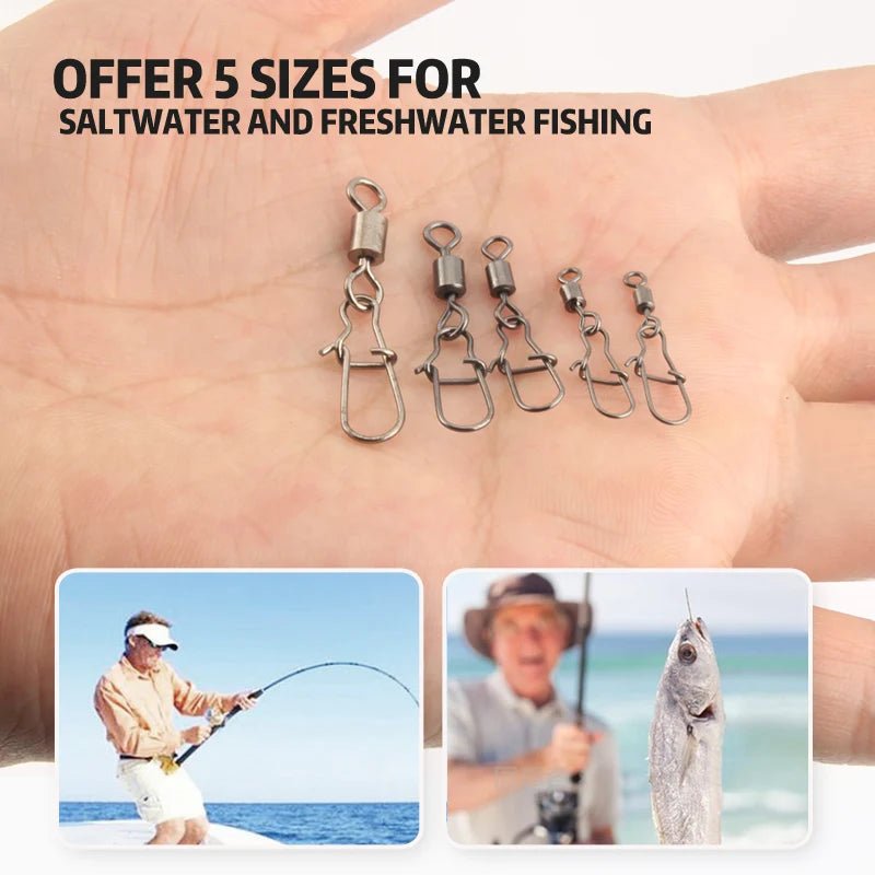 50pc Stainless Swivel with Snap clip