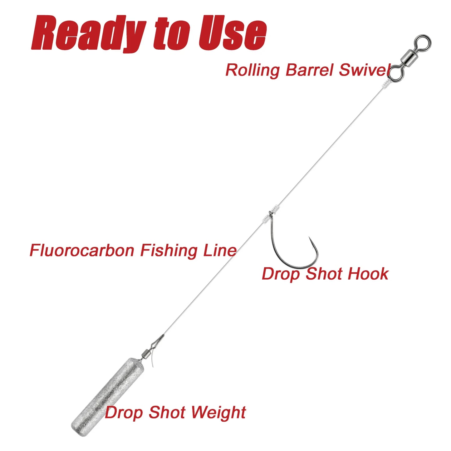 5pcs Drop Shot Rig