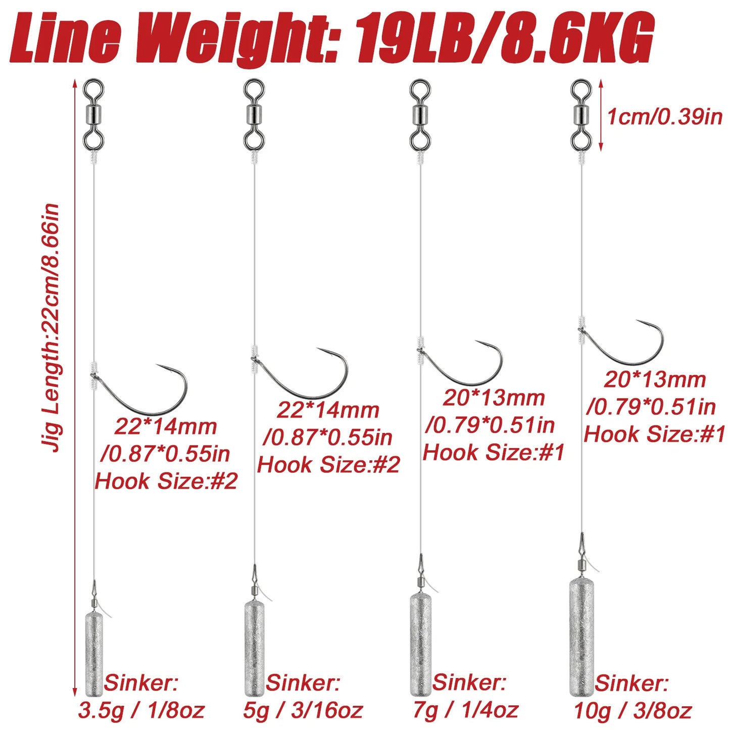 5pcs Drop Shot Rig