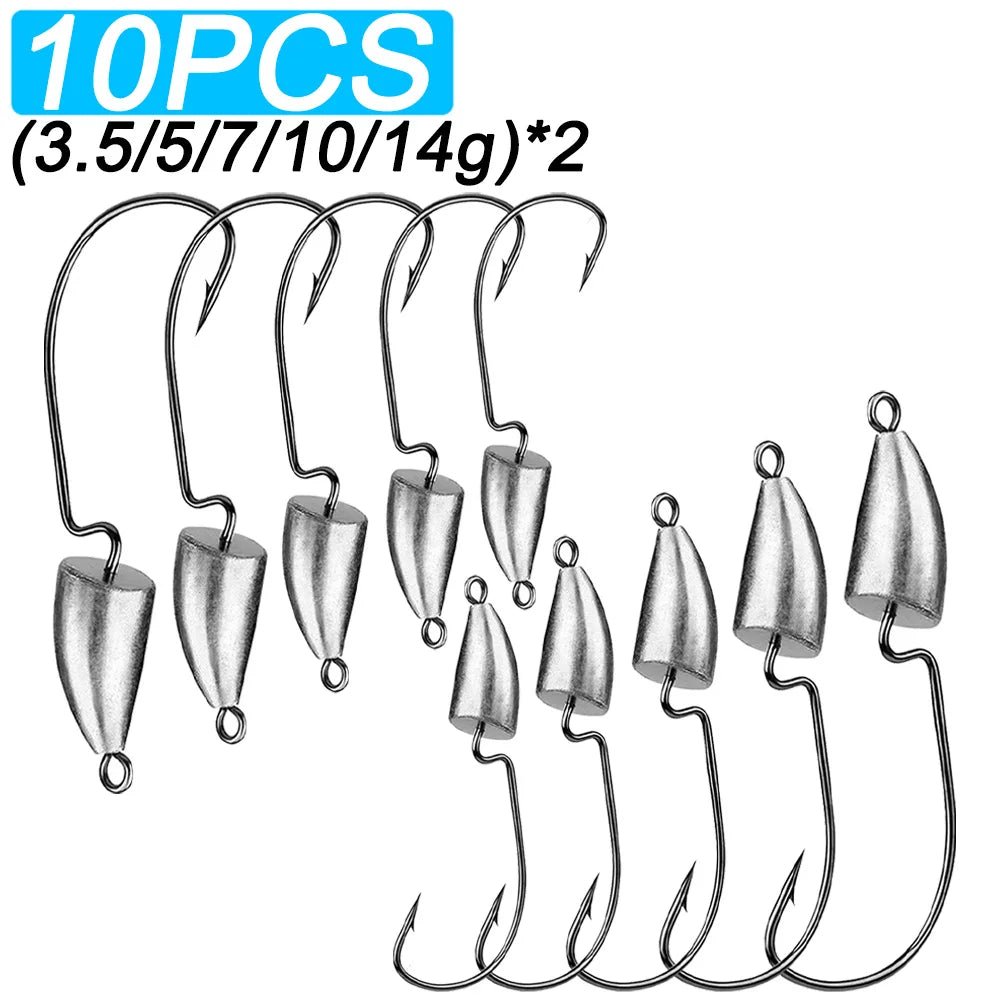10PCS Metal Jig Head Hook