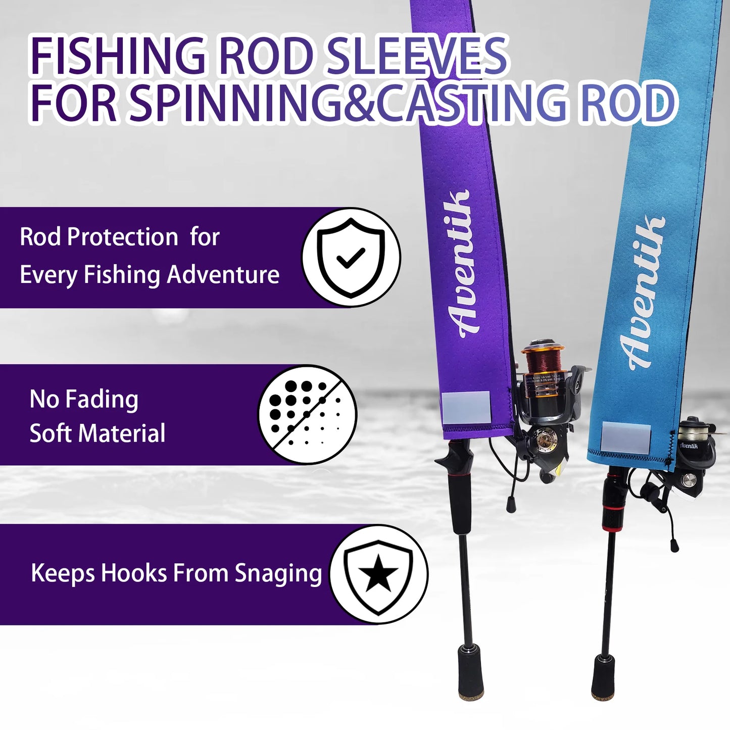 Neoprene Fishing Rod Sleeve- Floating and Hook Resistant!