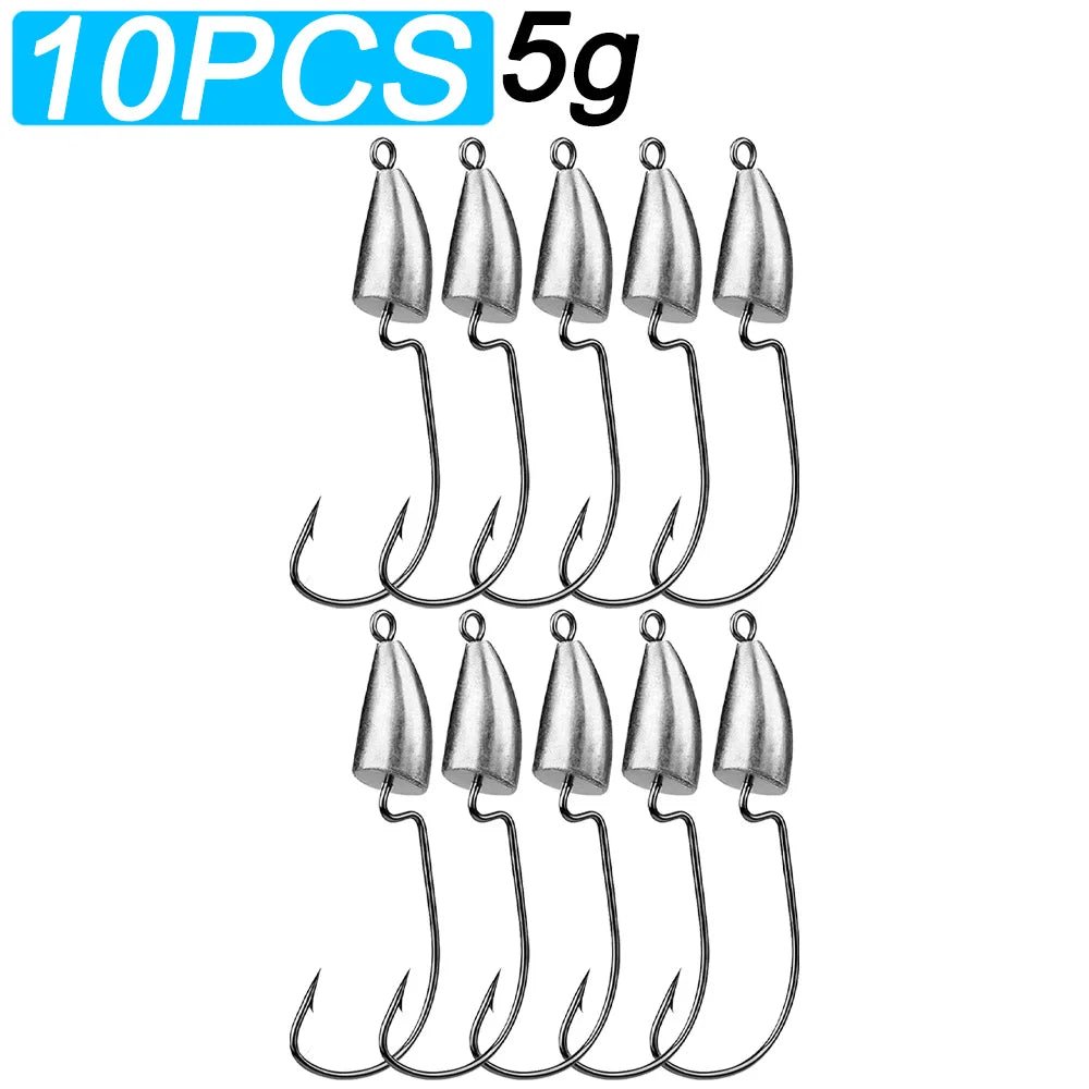 10PCS Metal Jig Head Hook