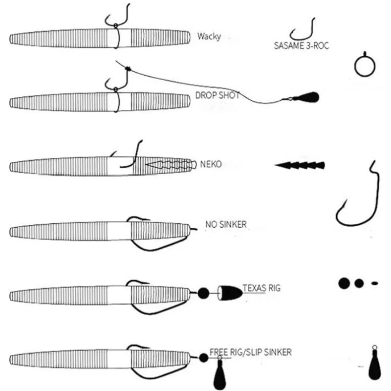 10-20pcs 10cm Straight Worm
