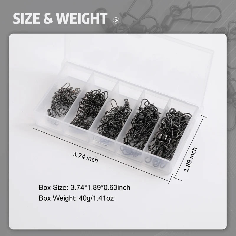 50pc Stainless Swivel with Snap clip