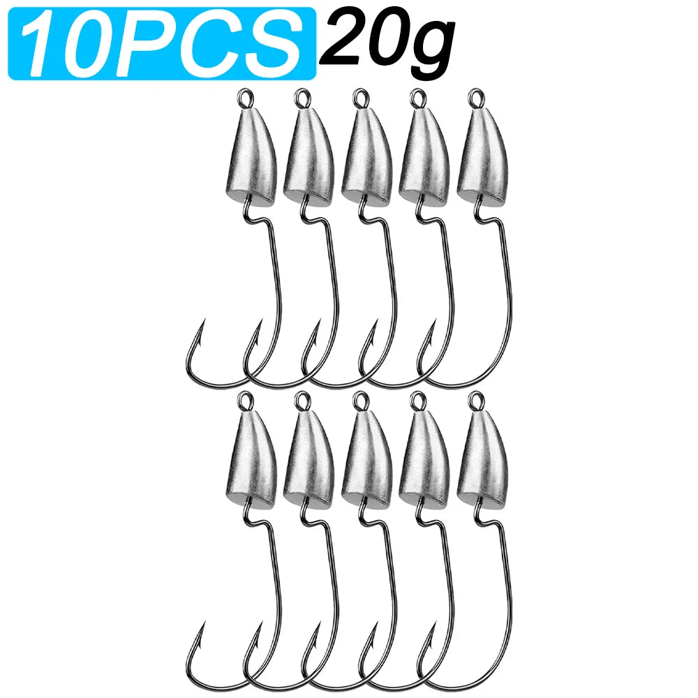 10PCS Metal Jig Head Hook
