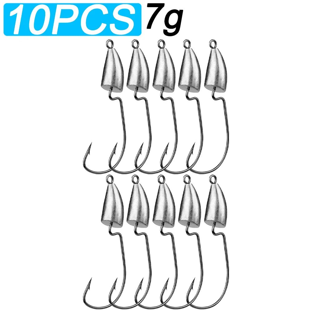 10PCS Metal Jig Head Hook