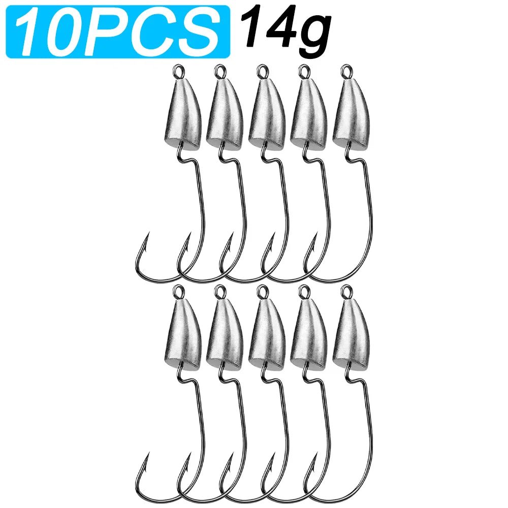 10PCS Metal Jig Head Hook