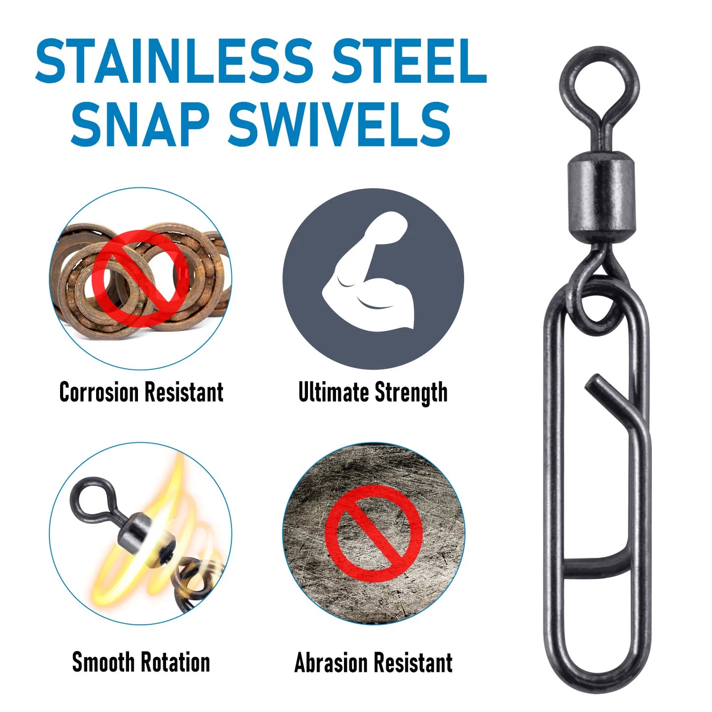 20pcs Speed Clip Snap Swivels
