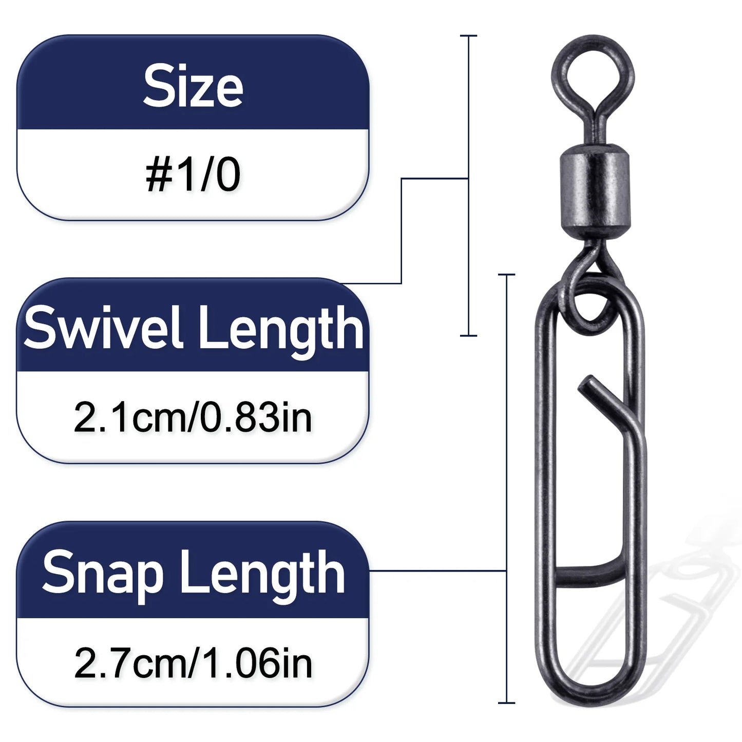 20pcs Speed Clip Snap Swivels