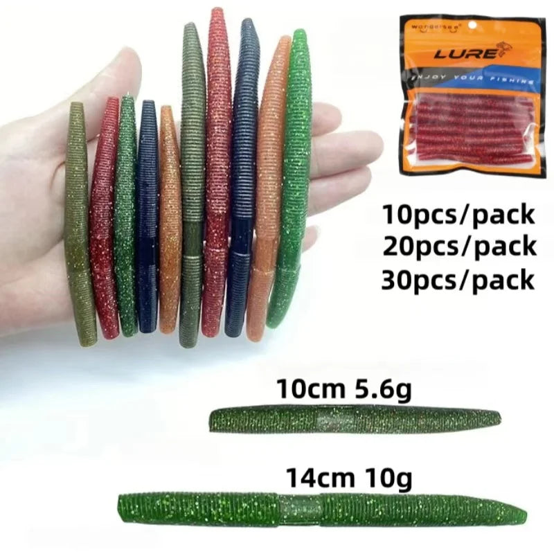 10-20pcs 10cm Straight Worm
