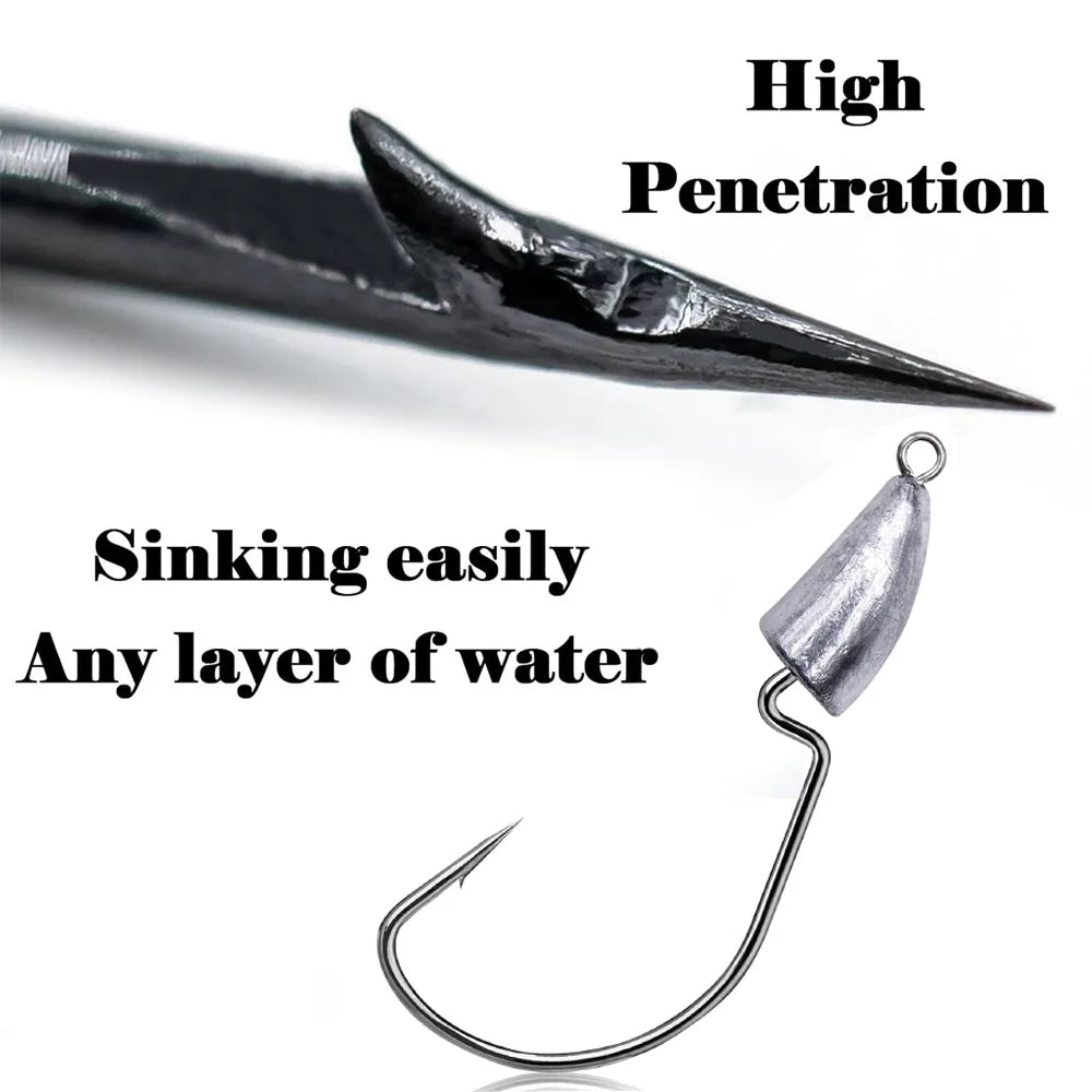 10PCS Metal Jig Head Hook