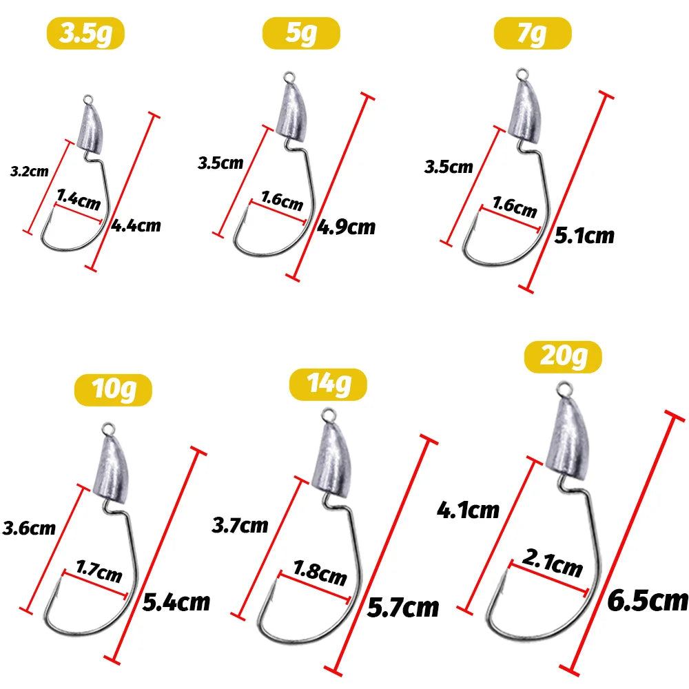 10PCS Metal Jig Head Hook